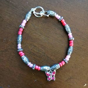 Butterfly Charm Beaded Bracelet